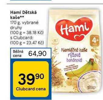 Tesco Hami dětská kaše** 170 g nabídka