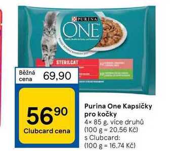 Tesco Purina one kapsičky pro kočky 4 x 85 g nabídka