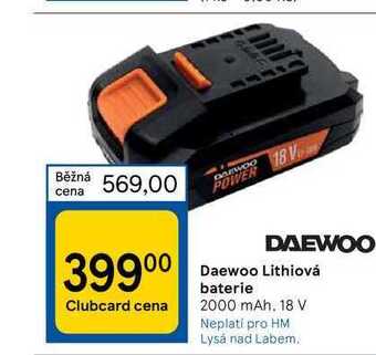 Tesco Daewoo lithiová baterie 2000 mah nabídka