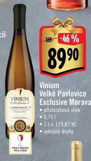 Albert Vinium velké pavlovice exclusive morava 0,75 l nabídka