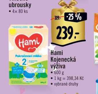 Albert Hami kojenecká výživa 600 g nabídka