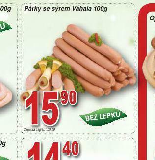 Lidl Párky se sýrem nabídka