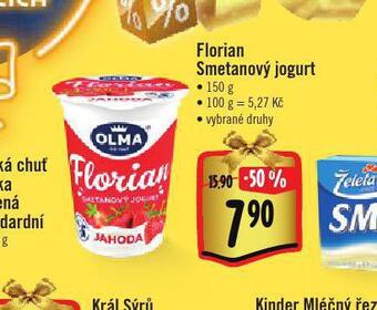 Albert Florian smetanový jogurt nabídka