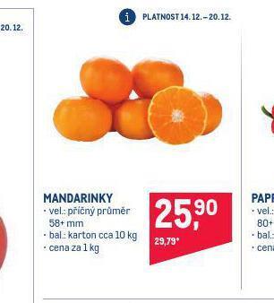 Makro Mandarinky nabídka