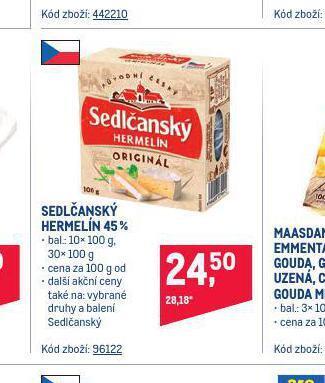 Makro Sedlčanský hermelín 45% nabídka