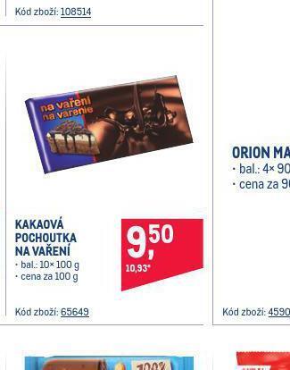 Makro Kakaová pochoutka na vaření nabídka