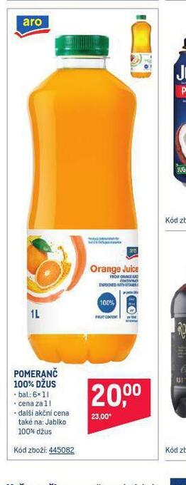 Makro Pomeranč 100% džus nabídka