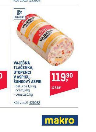Makro Vaječná tlačenka nabídka