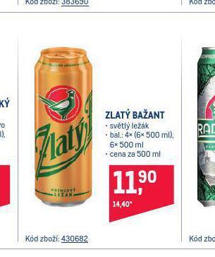 Makro Pivo zlatý bažant nabídka