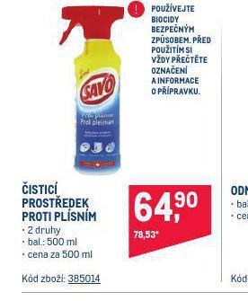 Makro Savo čistící prostředek proti plísním nabídka