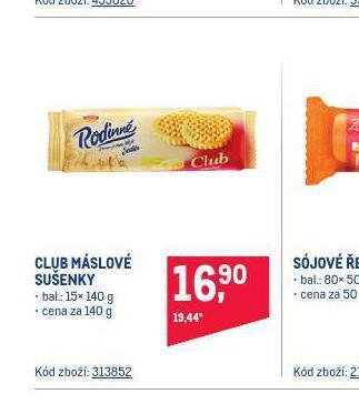 Makro Club máslové sušenky nabídka