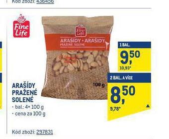 Makro Arašídy pražené solené nabídka