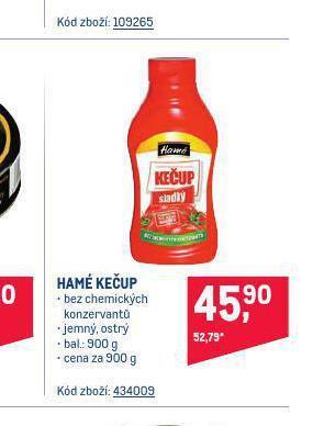 Makro Hamé kečup nabídka