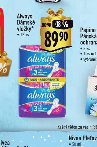 Albert Always dámské vložky nabídka