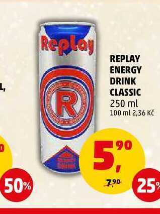 Penny Market Replay energy drink classic, 250 ml nabídka