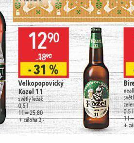 Globus Pivo velkopopovický kozel 11 nabídka