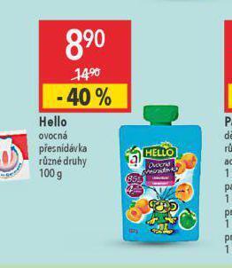 Globus Hello ovocná přesnídávka nabídka