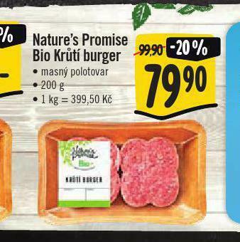 Jip Bio krůtí burger nabídka