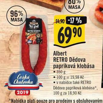 Jip Dědova papriková klobása nabídka