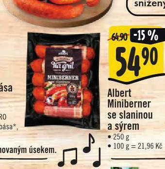Miniberner se slaninou a sýrem