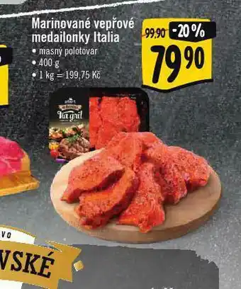 Marinované vepřové medailonky italia