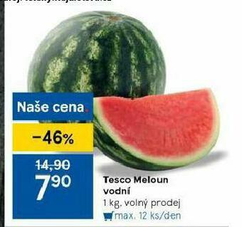 Tesco Meloun vodní nabídka