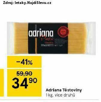 Tesco Adriana těstoviny nabídka