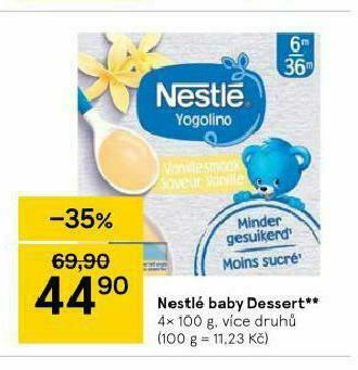 Tesco Nestlé baby dessert nabídka