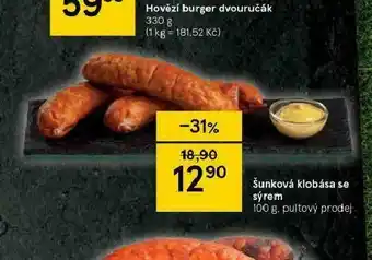 Tesco Šunková klobása se sýrem nabídka