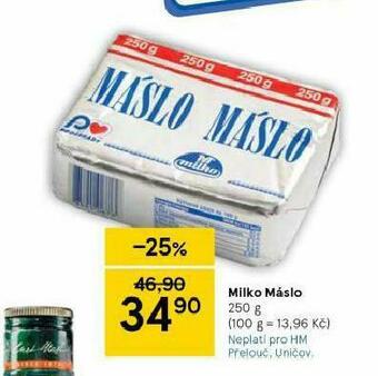 Tesco Milko máslo nabídka