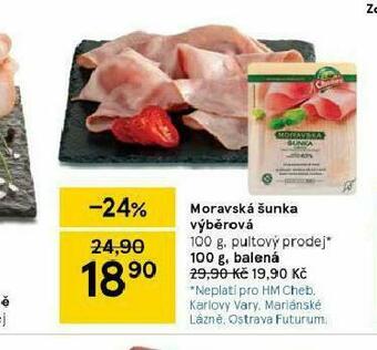 Tesco Moravská šunka výběrová nabídka
