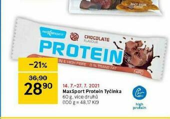 Tesco Maxsport proteinová tyčinka nabídka