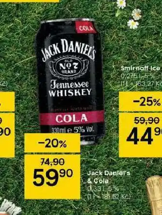 Tesco Jack daniel&#039;s &amp; cola nabídka