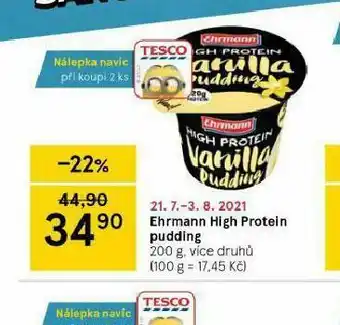 Tesco High protein pudding nabídka