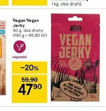 Tesco Vegan jerky nabídka