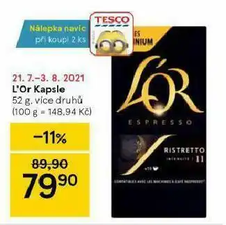 Tesco L&#039;or kávové kapsle nabídka