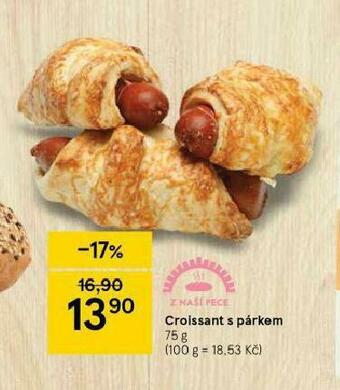 Tesco Croissant s párkem nabídka