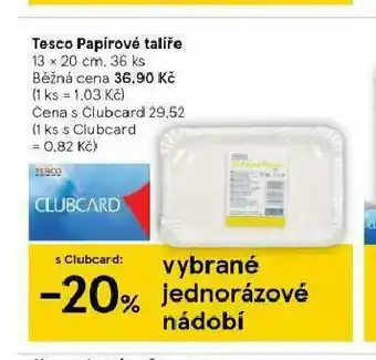 Tesco Papírové talíře nabídka