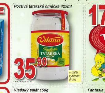 Lidl Vitana poctivá tatarská omáčka nabídka