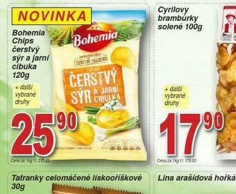 Lidl Bohemia chips čerstvý sýr a jarní cibulka nabídka