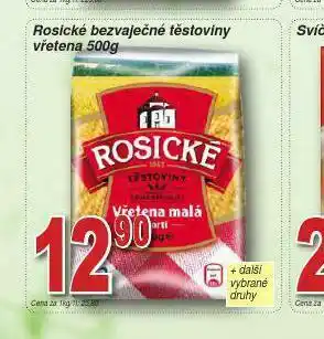 Lidl Rosické bezvaječné těstoviny vřetena nabídka
