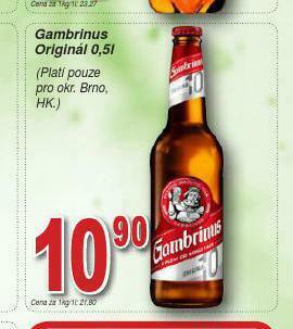 Lidl Pivo gambrinus original nabídka