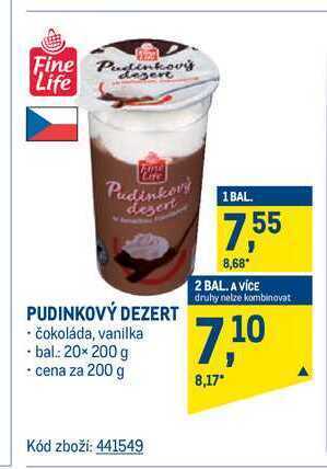 Makro Fine life pudinkový dezert 200 g nabídka