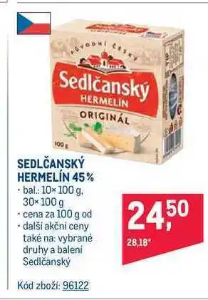 Makro Sedlčanský hermelín 45% 100 g nabídka