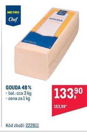 Makro Metro chef gouda 48% 1 kg nabídka