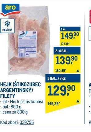 Makro Aro hejk (štikozubec argentinský) filety 800 g nabídka