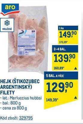 Makro Aro hejk (štikozubec argentinský) filety 800 g nabídka