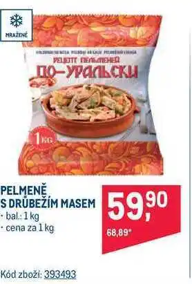 Makro Pelmeně s drůbežím masem mražené 1 kg nabídka