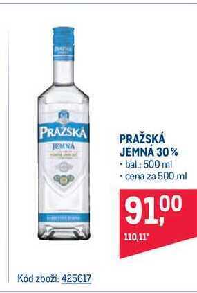 Makro Pražská jemná 30% vodka 500 ml nabídka