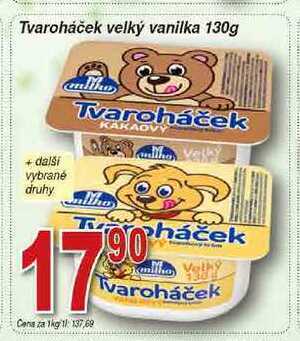 Hruška Milko tvaroháček velký vanilka 130g nabídka
